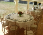 Long dinner marquee int. table design